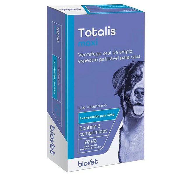 Vermífugo Completo Totalis Maxi Biovet - 2 Comprimidos