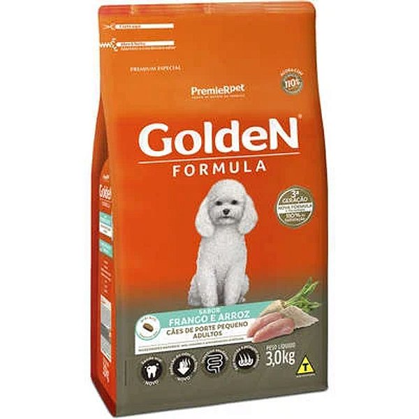 Ração Seca Premier Golden Formula Cães Adultos Frango e Arroz Mini Bits 3 kg