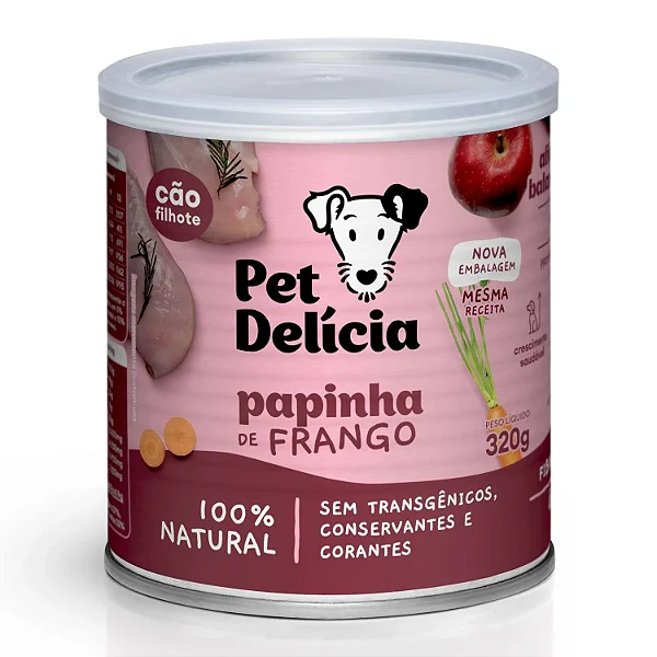 Ração Úmida Pet Delícia Cães Filhotes Papinha de Frango 320g