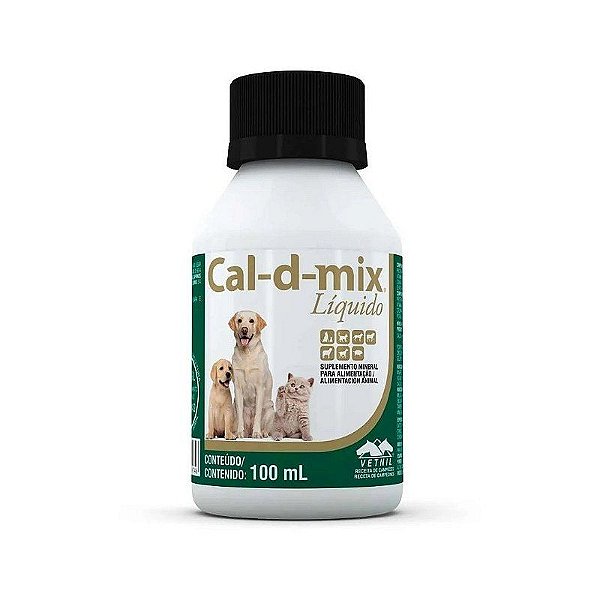 Suplemento Vetnil Cal D Mix - Cálcio e Vitaminas para Pets - 100ml
