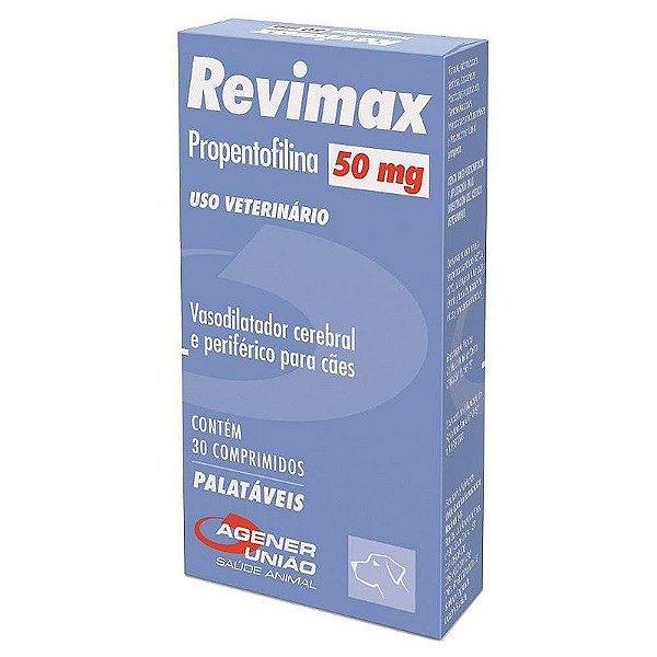 Revimax 50mg Vasodilatador Cerebral Para Cães - 30 Comprimidos