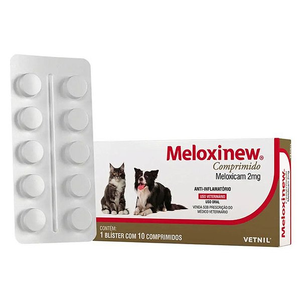 Anti-inflamatório Vetnil Meloxinew Alívio para Pets 10 Comprimidos