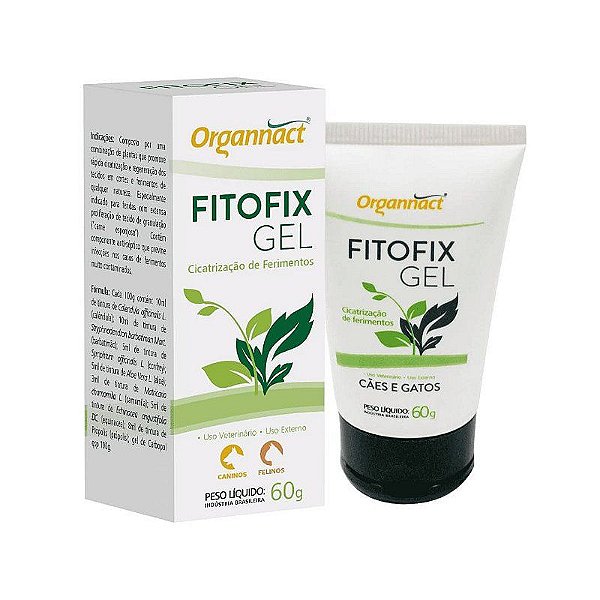 Cicatrizante Organnact Fitofix Gel para Cães e Gatos 60g