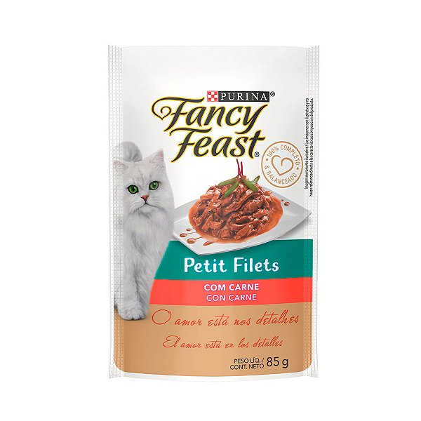 Ração Úmida Fancy Feast Petit Filets Para Gatos Sabor Carne 85g
