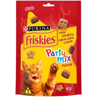 Petisco Purina Friskies Para Gatos Adultos Sabor Carne E Cordeiro 40g