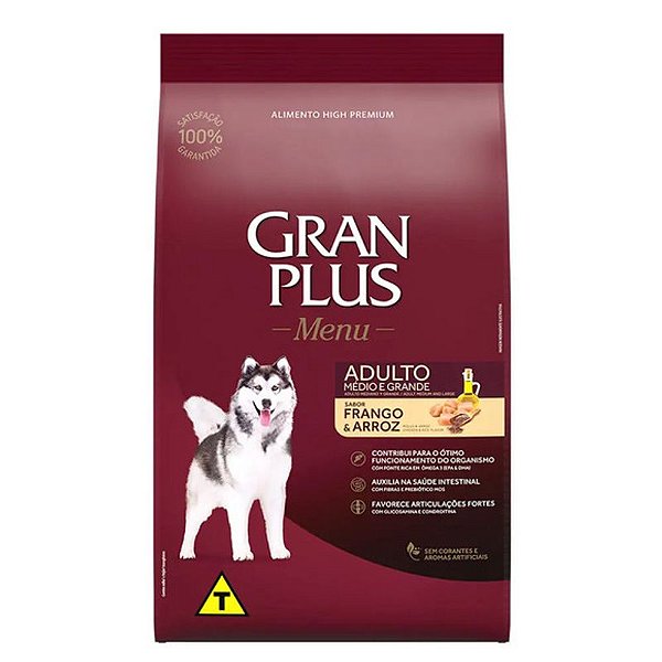 Ração Gran Plus para Adultos com Frango e Arroz 15kg