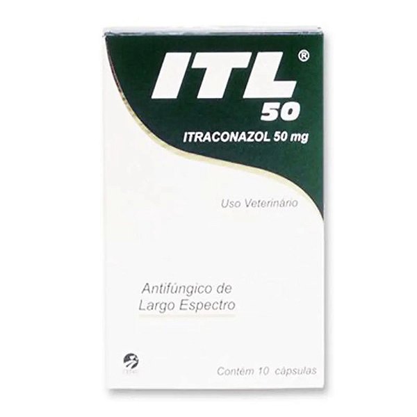 ITL Itraconazol Cepav 50mg Antifúngico para Cães e Gatos 10 Cápsulas