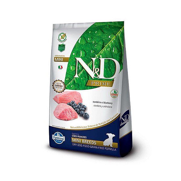 Ração Deliciosa De Cordeiro e Blueberry Para Cães Miniatura Filhotes Farmina 1kg