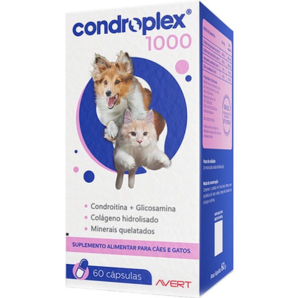 Suplemento Avert Condroplex 1000mg 60 Cápsulas para Saúde Articular