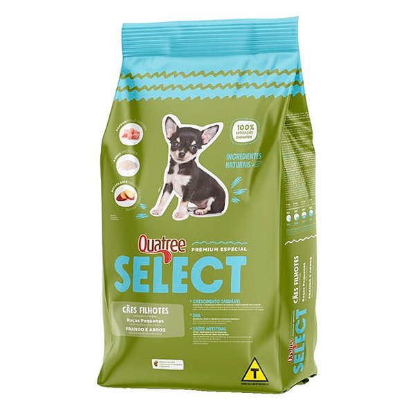 Ração Seca Quatree Select Frango E Arroz Cães Filhotes Raças P 3kg