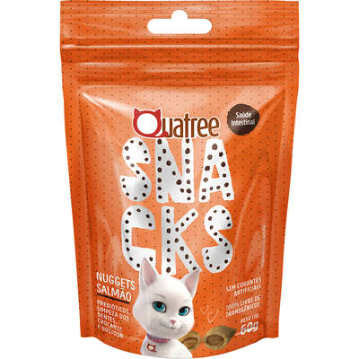 Snack Quatree Para Gatos Adultos Sabor Salmão 60g