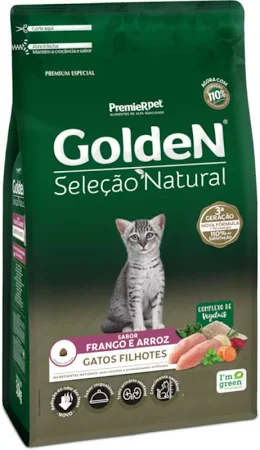 Ração Golden Seleção Natural Gatos Filhotes Frango e Arroz 3kg