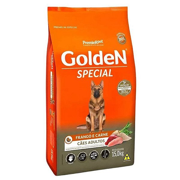 Ração Golden Special Frango e Carne para Cães Nutrição Completa e Saborosa 15kg
