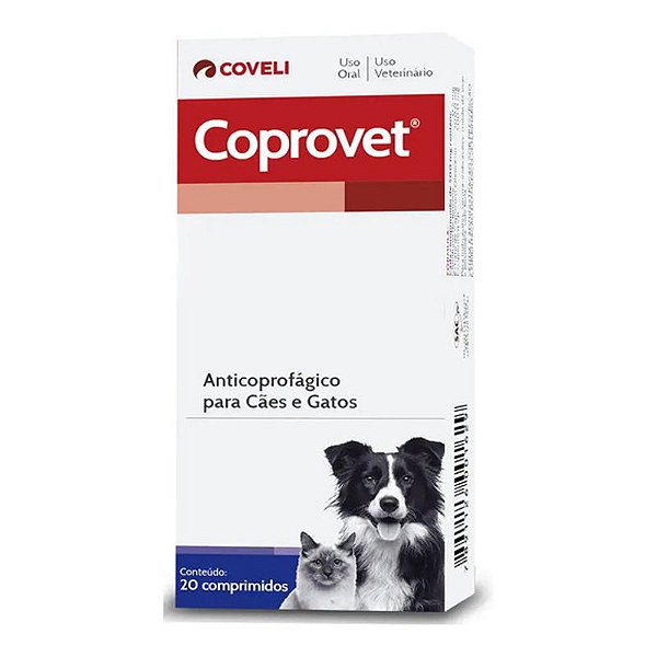 Anticoprofágico Coprovet Coveli Com 20 Comprimidos Para Combater A Coprofagia