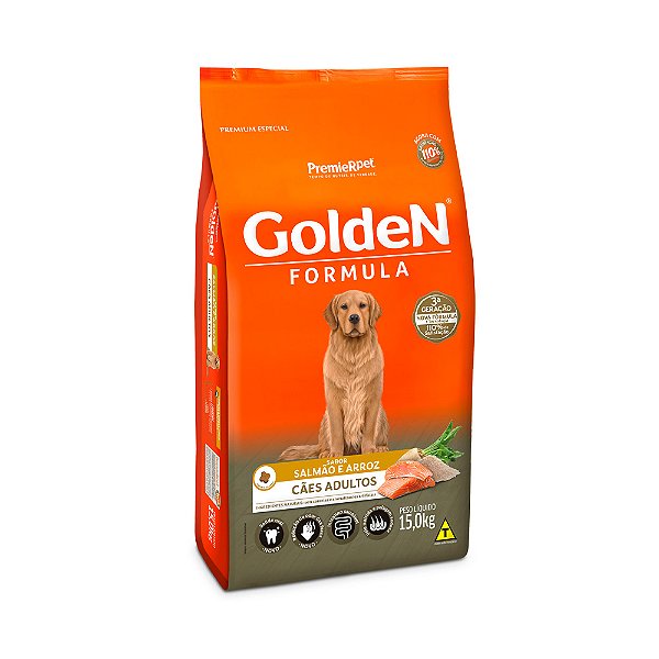 Ração Seca Premier Golden Formula para Cães Adultos Salmão e Arroz 3kg