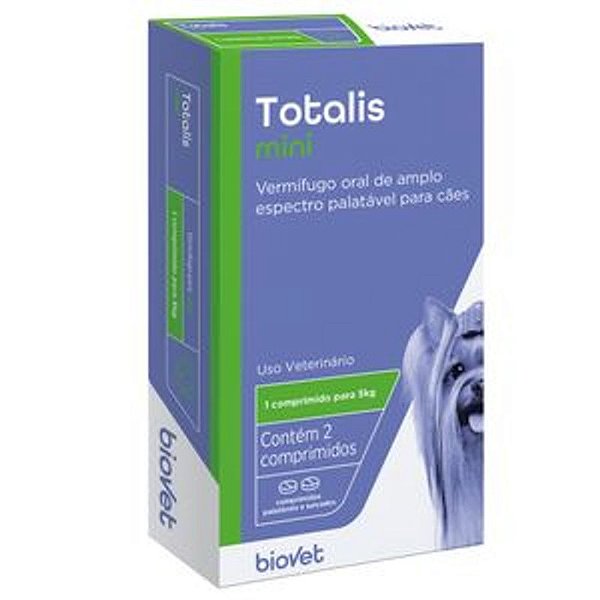 Vermífugo Biovet Totalis Mini para Cães com 2 Comprimidos