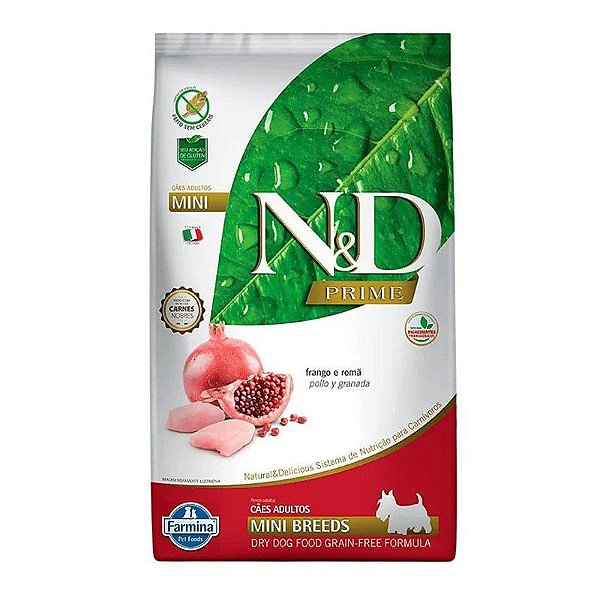 Ração Seca Farmina N&D Prime para Cães Adultos Pequenos Frango e Romã 1 kg