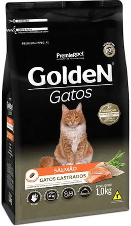 Ração Golden Premier Pet para Gatos Castrados Sabor Salmão 3kg