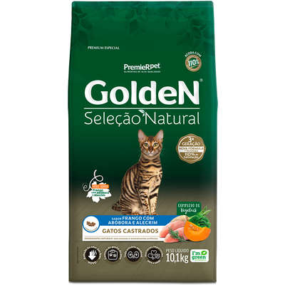 Ração Seca Golden Seleção Natural Abóbora Para Gatos Castrados 3kg