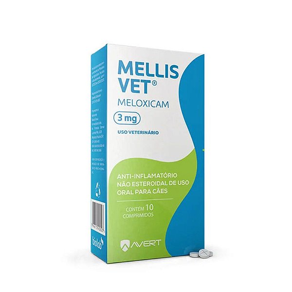 Anti-inflamatório Avert Mellis Vet 3mg para Cães 10 Comprimidos