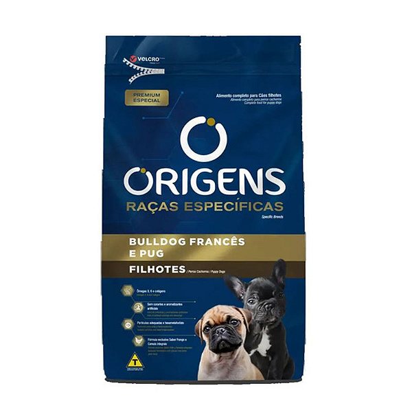 Ração Origens para Cães Filhotes Raças Específicas Bulldog Francês e Pug 10,1kg