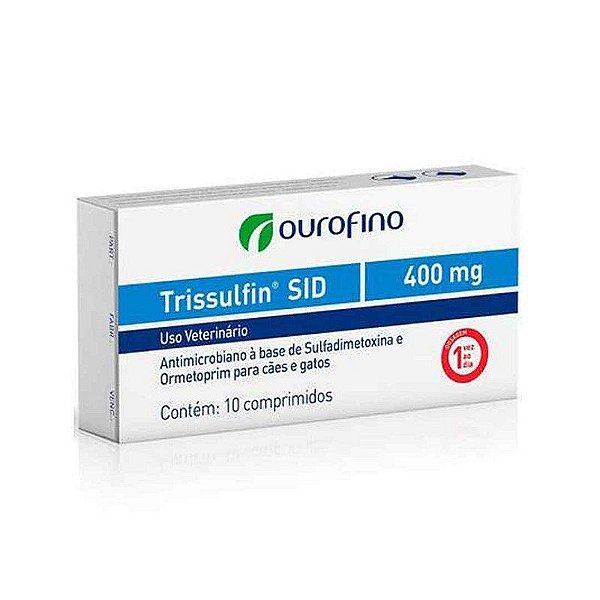 Antibiótico Trissulfin Forte Ourofino 400 Miligramas Com 10 Comprimidos