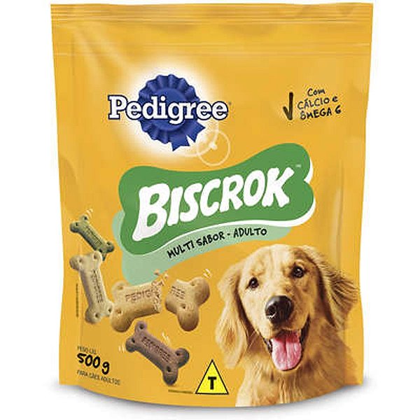 Biscoito Pedigree Biscrok para Cães Adultos Multi Sabor 500g 1 unidade