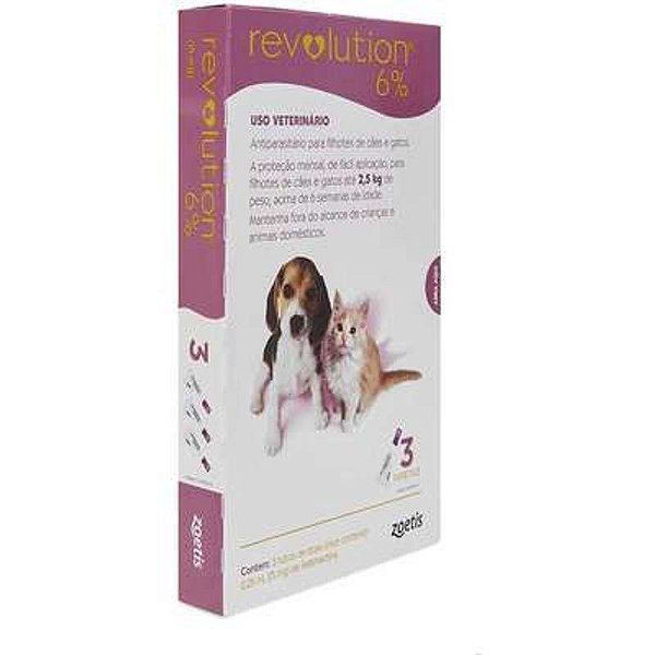 Antipulgas Revolution Zoetis 15mg para Cães e Gatos até 25kg - 1 Unidade