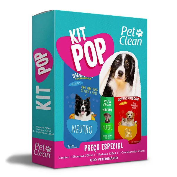 Kit Banho: Shampoo, Condicionador E Perfumer Pet Clean