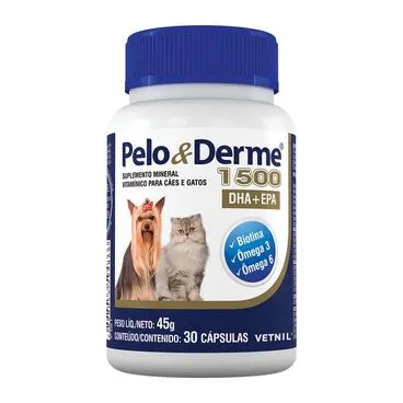 Suplemento Vetnil Pelo & Derme DHA + EPA 1500 C/30 Cápsulas