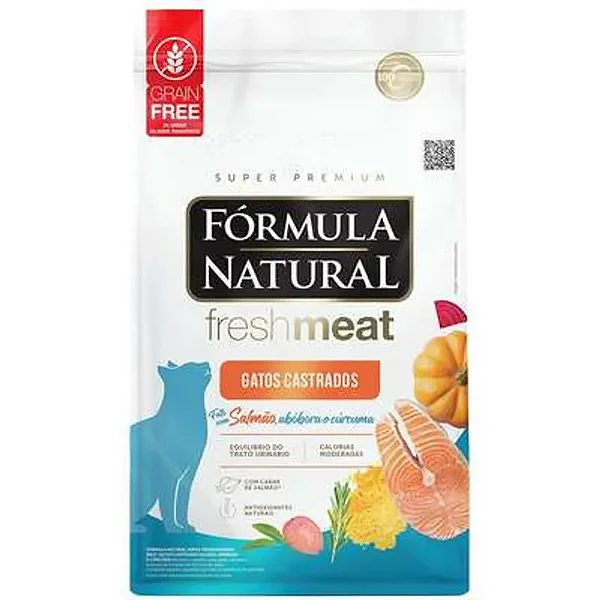 Ração Seca Fórmula Natural Fresh Meat Salmão Para Gatos Castrados 1kg