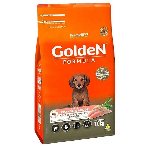 Ração Golden Filhotes Sabor Frango e Arroz para Cães 1kg