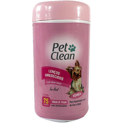 Lenço Umedecido Pet Clean Para Cães Fêmeas