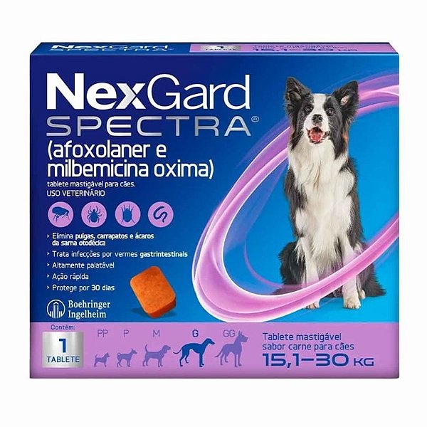 Antipulgas, Carrapatos E Vermífugo Nexgard Spectra Para Cães De 15,1 A 30 Kg 4mg
