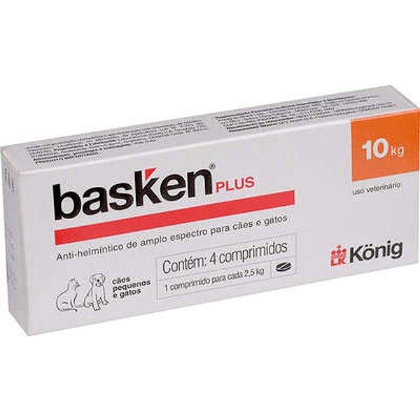 Vermífugo Konig Basken Plus Proteção para Cães 4 Comprimidos