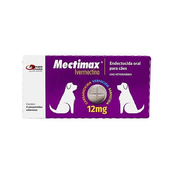 Antiparasitário Agener Mectimax 12mg com 4 Comprimidos