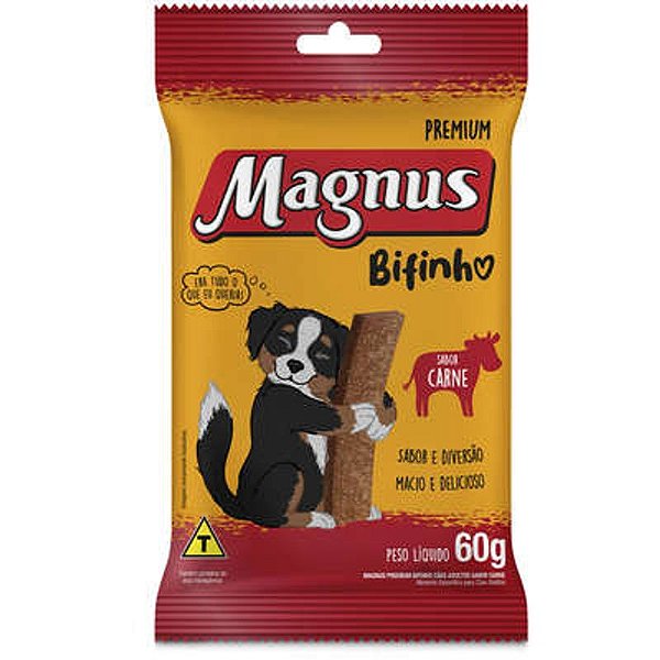 Bifinho Magnus Sabor Carne para Cães 60g Petisco Irresistível