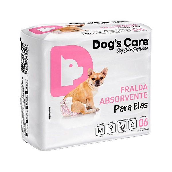 Fralda Higiênica Fêmea Dogs Care 6 unidades M