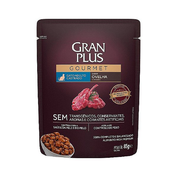 Ração Úmida Gran Plus Gourmet Sabor Ovelha para Cães 85g