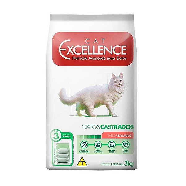 Ração Cat Excellence Salmão para Gatos Castrados 3 kg
