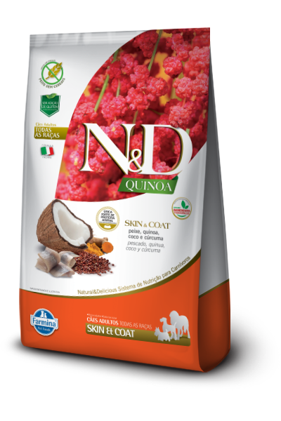 Ração Farmina N&D Quinoa Skin & Coat Peixe para Cães Adultos de Todas as Raças 2,5kg