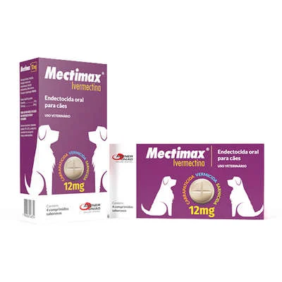Endectocida Agener Mectimax Ivermectina Oral 12mg Para Cães C/04 Comprimidos