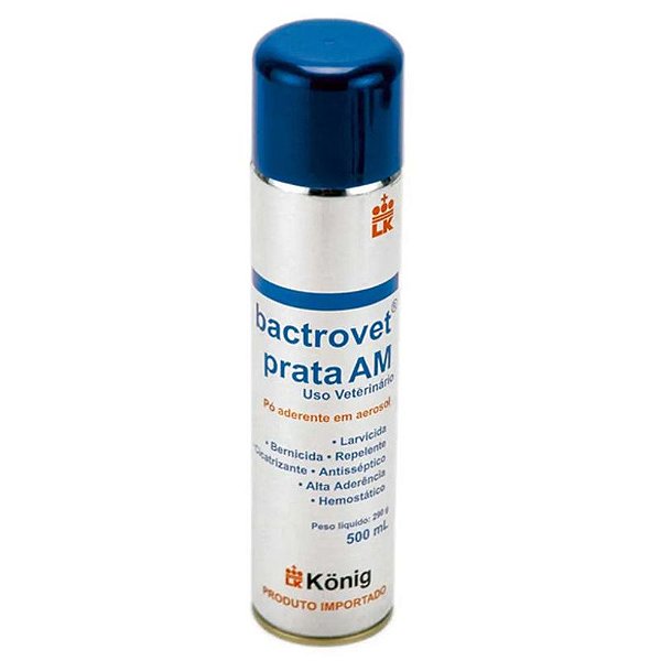 Antisséptico Bactrovet Prata Konig 500 Mililitros Para Tratamento De Feridas