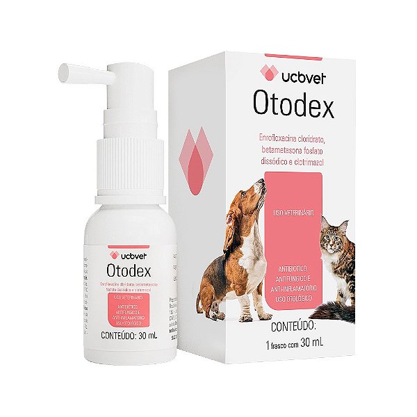 Antibiótico para Cães e Gatos Otodex UCB Vet 30ml - UCB Vet