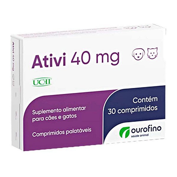 Suplemento Articular Ativi Ourofino 40 Miligramas Para Saúde Das Articulações