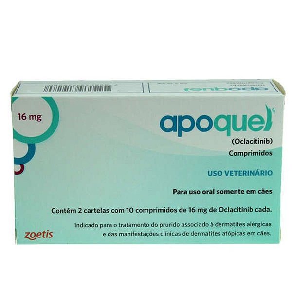 Apoquel Zoetis 16mg para Alívio de Coceiras - 1 Unidade