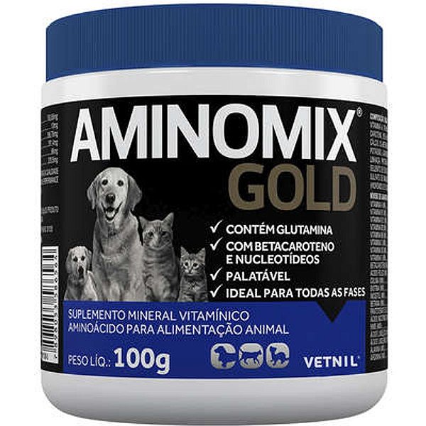 Suplemento Aminomix Gold Vetnil para Nutrição Completa de Cães 100g