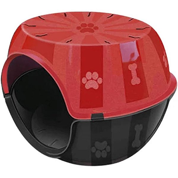 Toca Plástica Furacão Pet para Cães e Gatos Cor Vermelha