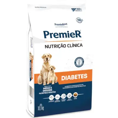 Ração Premier Nutrição Clínica Diabetes para Cães Adultos Porte M e G 10,1 Kg