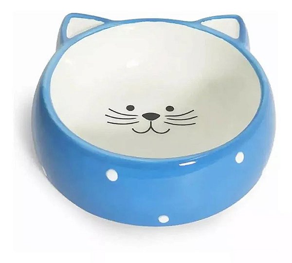 Comedouro de Porcelana Face Cat Acquapet 200 ml
